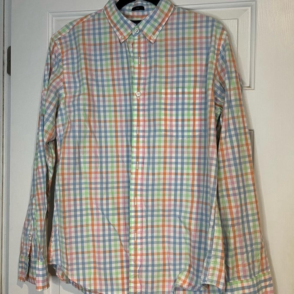 J Crew Slim Fit Men's Multicolor Plaid Shirt- Preppy Church